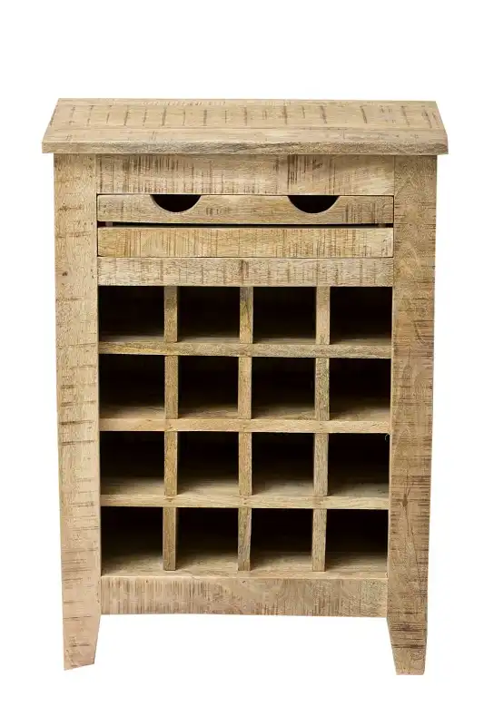 Rustic Ice Box Wine Table with 1 Drawer & Wine Rack - popular handicrafts